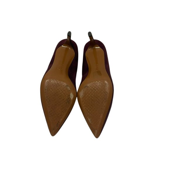 Tory Burch Elizabeth 85mm heels Suede Leather Royal Port Size 8.5 - Picture 10 of 12